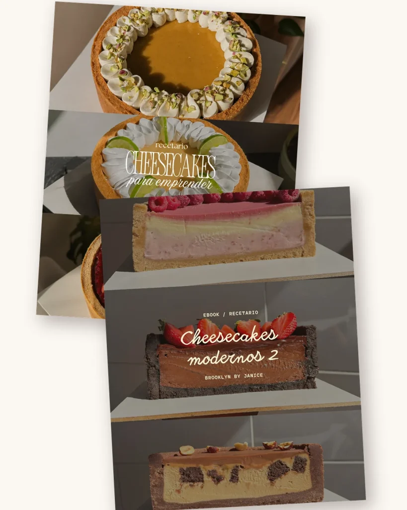 Las portadas de Cheesecakes Modernos I y II, los dos ebooks del pack